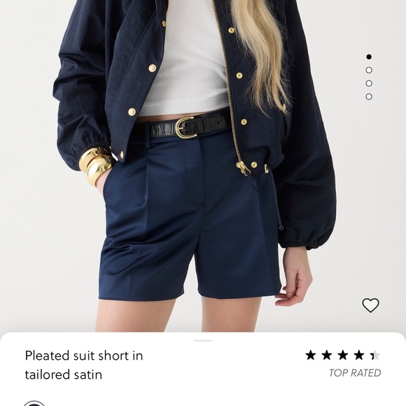 NWT: Pleated Suit Short in Tailored Satin - Picture 4 of 4